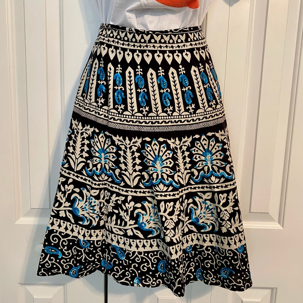 Lillie Rubin Skirt w/ Turquoise Sequin Accents, 4